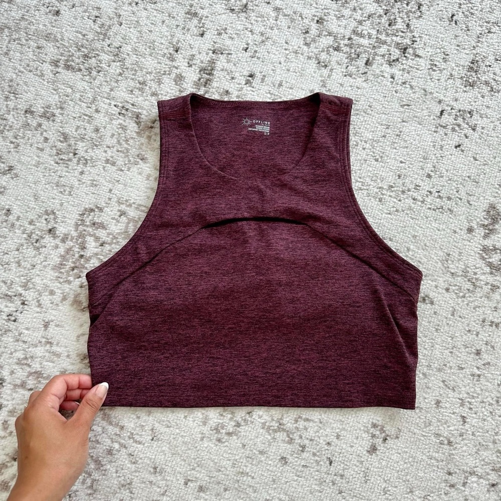 Aerie The Hugger Keyhole High Neck Sports Bra
